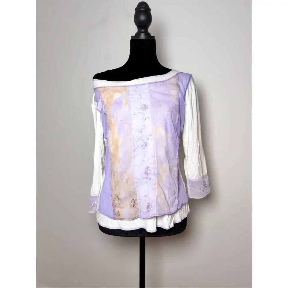 READ DESC Sym Lavender Overlay Top